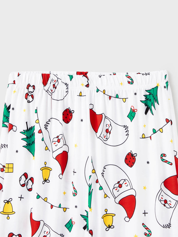 Ensemble pyjama de Noël à manches longues et imprimé coloré pour toute la famille, avec chaussettes de Noël blanches