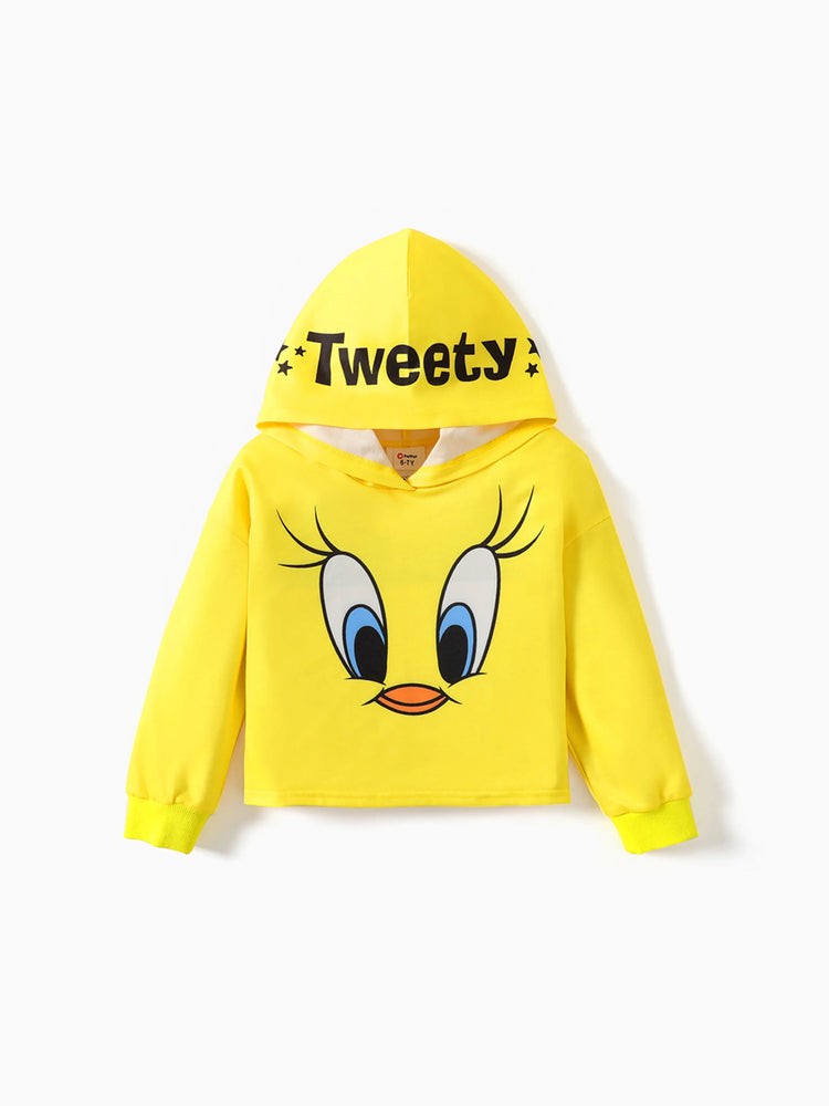 Sweat à capuche imprimé Tweety Looney Tunes pour fille, jaune
