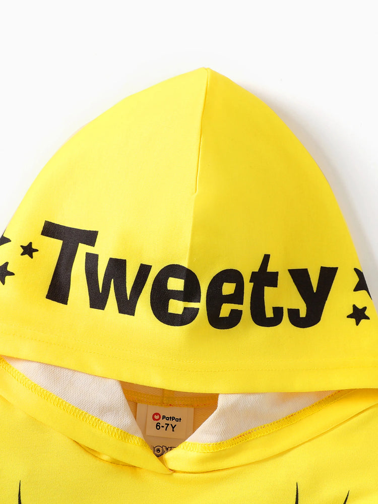 Sweat à capuche imprimé Tweety Looney Tunes pour fille, jaune