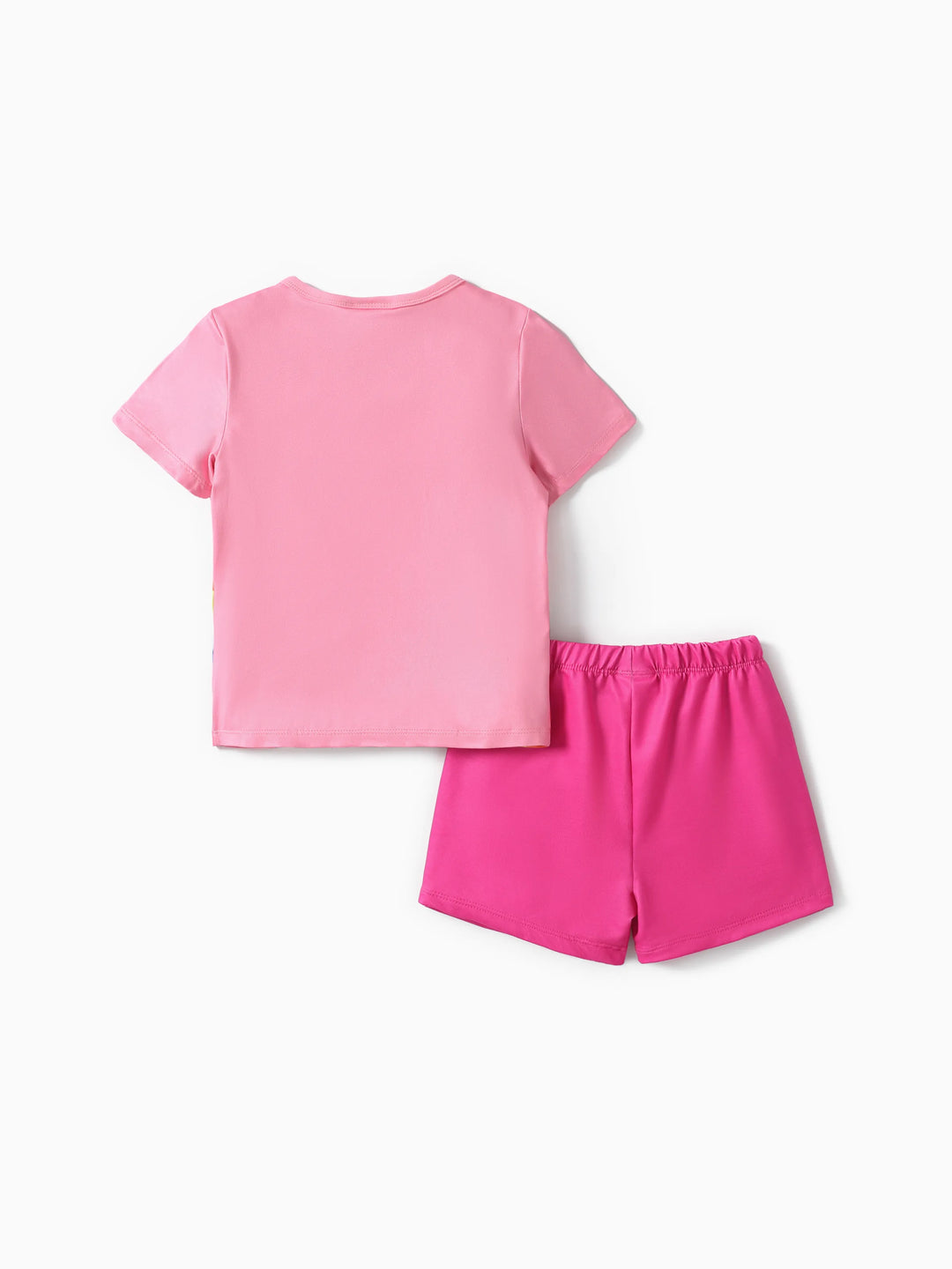 PAW Patrol Kleinkind Mädchen/Jungen 2 Stück Charakter Regenbogen Print T-Shirt mit Shorts Sportliches Set rosa