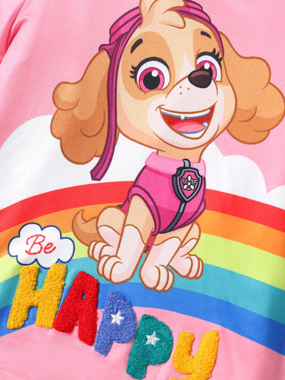 PAW Patrol Toddler Girl Skye 2pcs Rainbow Print T-shirt with Shorts Sporty Set Pink