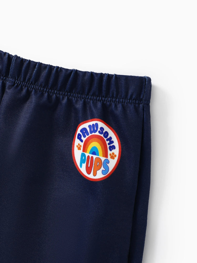 PAW Patrol Toddler Boy Chase 2pcs Rainbow Print T-shirt with Shorts Sporty Set Blue