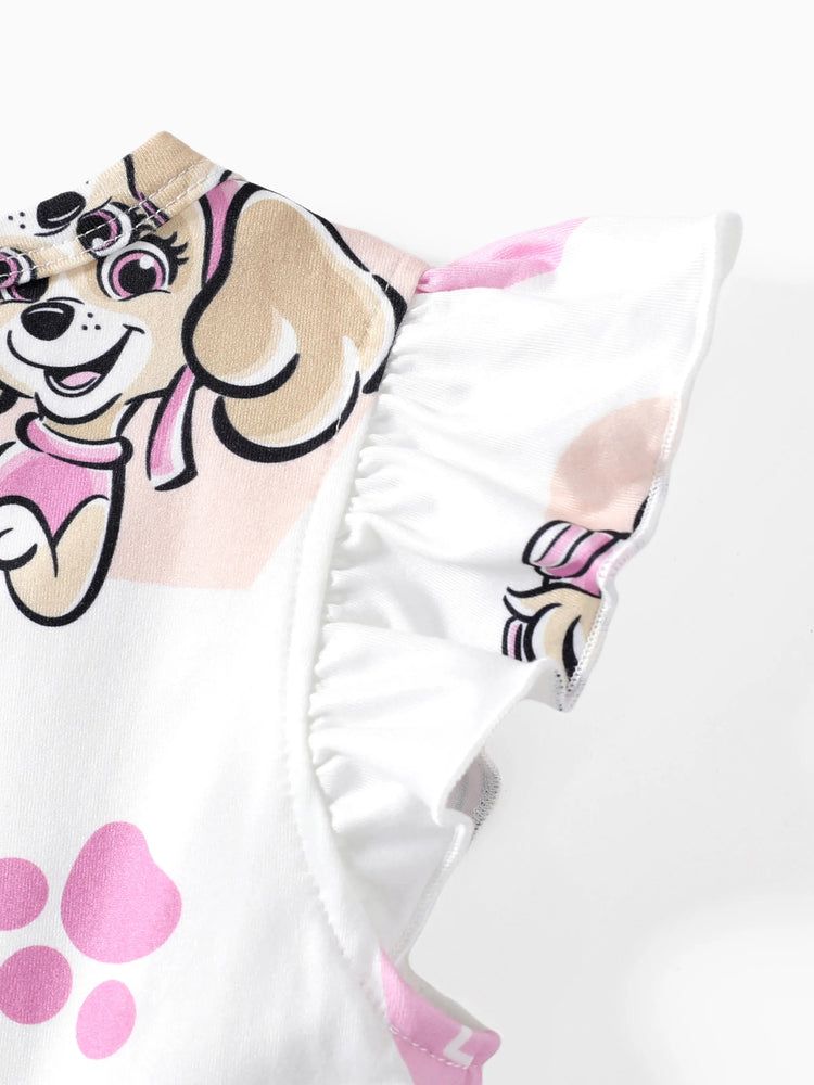 Paw Patrol Outfits - Toddler Girl Skye Pink Dress with Heart and Character Print Pink
