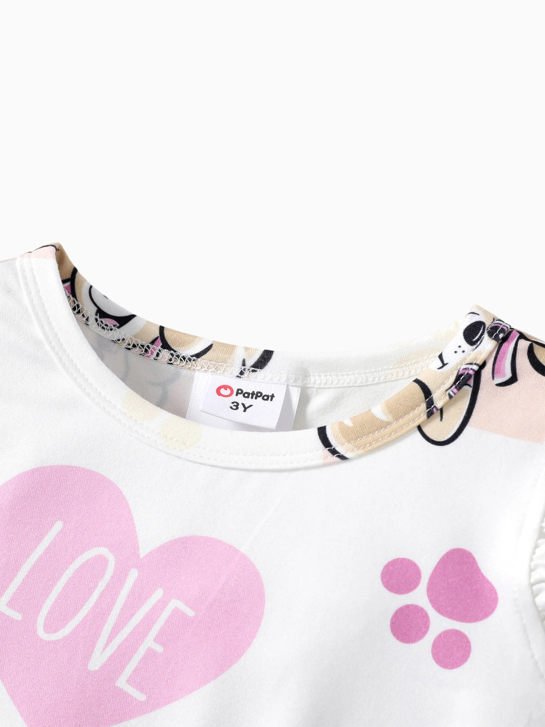 Paw Patrol Outfits - Toddler Girl Skye Pink Dress with Heart and Character Print Pink