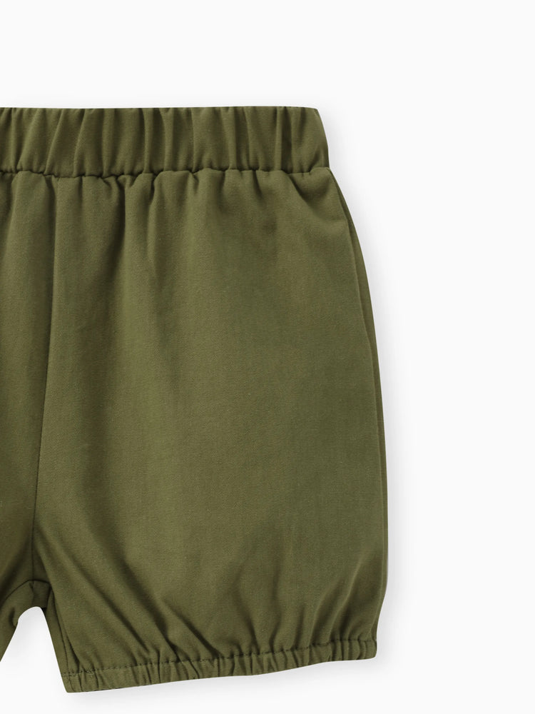 2-teiliges Set mit verspieltem T-Shirt und Cargo-Shorts für Kleinkinder und Jungen gelb