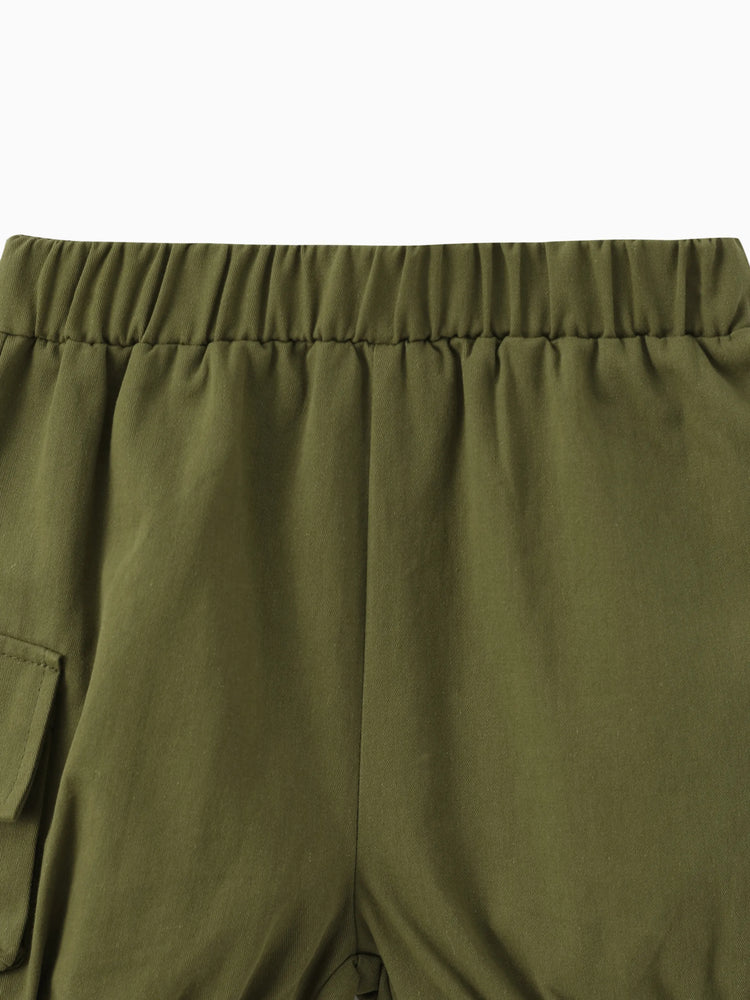 2-teiliges Set mit verspieltem T-Shirt und Cargo-Shorts für Kleinkinder und Jungen gelb