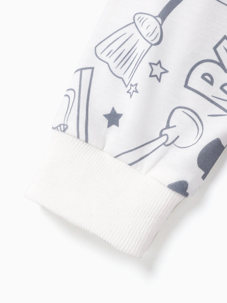 Tom and Jerry Kid Boy Character Print Hooded Sweatshirt White