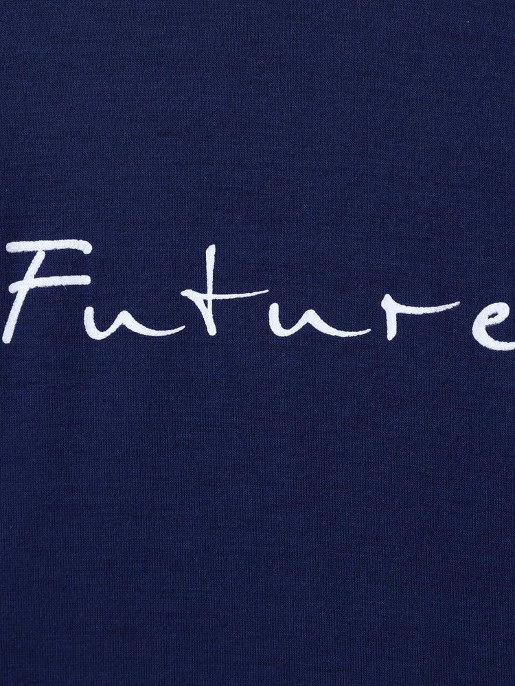 Ensemble 2 pièces t-shirt et short décontractés à imprimé lettres colorblock pour tout-petit garçon, bleu foncé