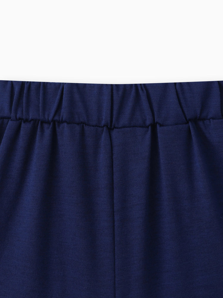 Ensemble 2 pièces t-shirt et short décontractés à imprimé lettres colorblock pour tout-petit garçon, bleu foncé