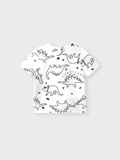 Toddler Boy Animal Dinosaur Print Short-sleeve Tee White