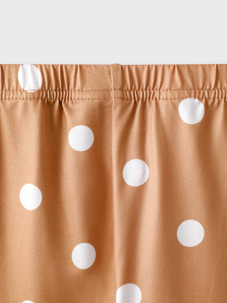 2-piece Toddler Girl Floral Print Bowknot Design Ruffled High Low Sleeveless Tee and Polka dots Pants Set White