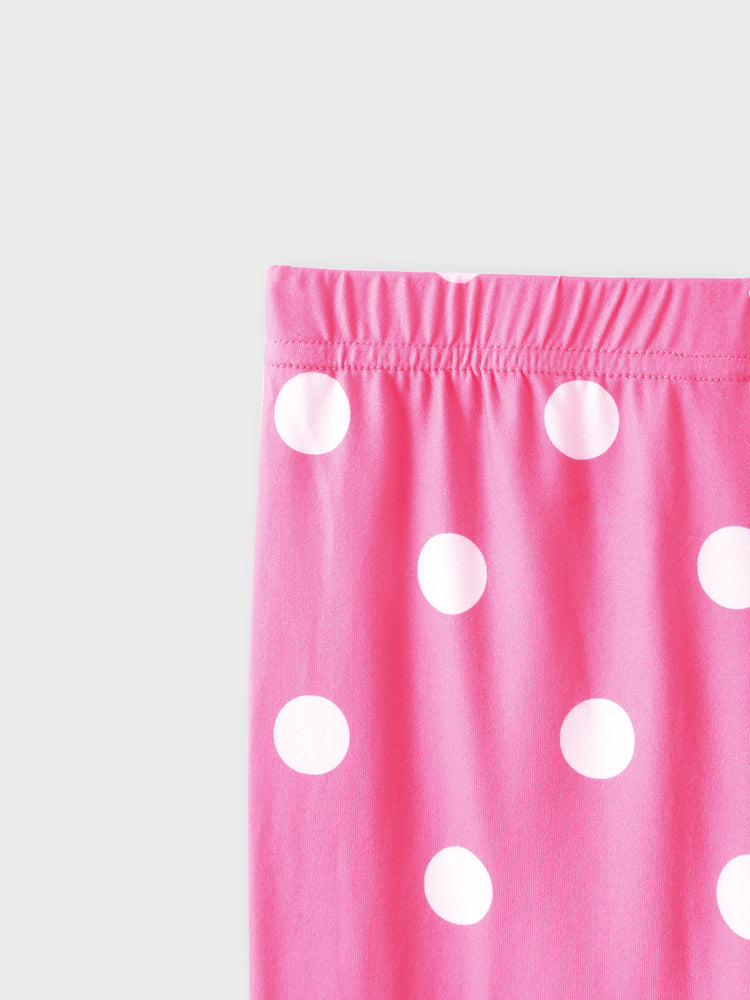 Ensemble 2 pièces pour petite fille, imprimé floral, nœud papillon, volants, haut-bas, sans manches, t-shirt et pantalon à pois, rose