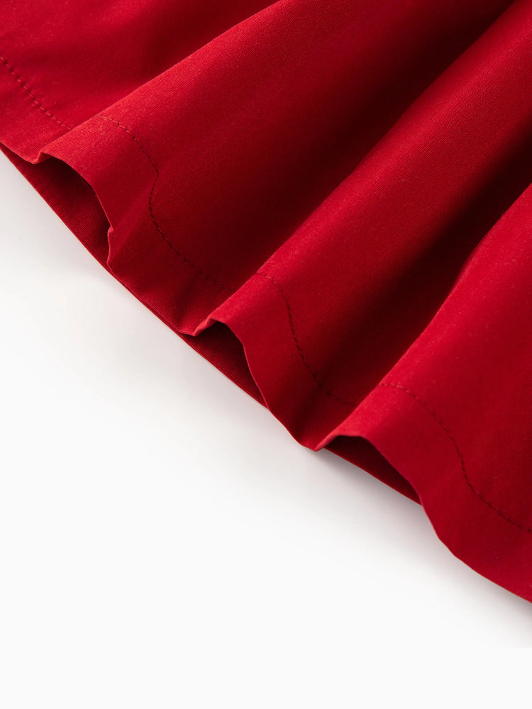 2pcs Baby Girl Heart-shaped and Bow Dress Set Red