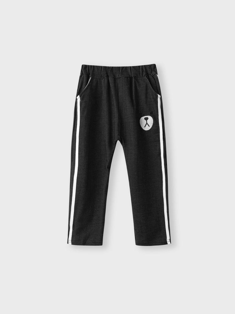 3-teilige Kind Junger Brief Bärendruck weißer Langarm-T-Shirt, Bomberjacke und elastische Hose Set khaki