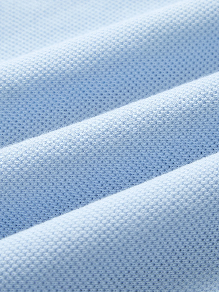 Robe décontractée unie pour fille - Col chemise, tissu polyester-élasthanne, 1 pièce bleu clair