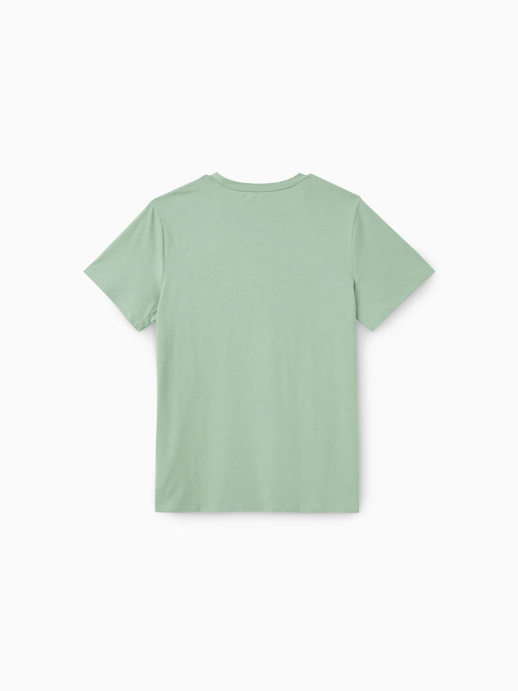 Daddy & Son Elegant Broken Flower Matching T-Shirt Outfits for Family, Medium Thickness Green