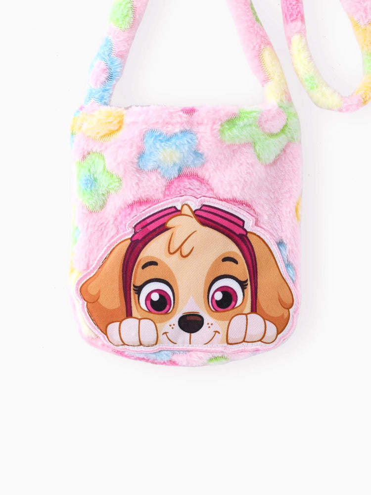PAW Patrol Toddlers Girl 2pc Embroidered Character Flower Print Plush Hooded Dress With Cute Skye Bag Set Multi-color