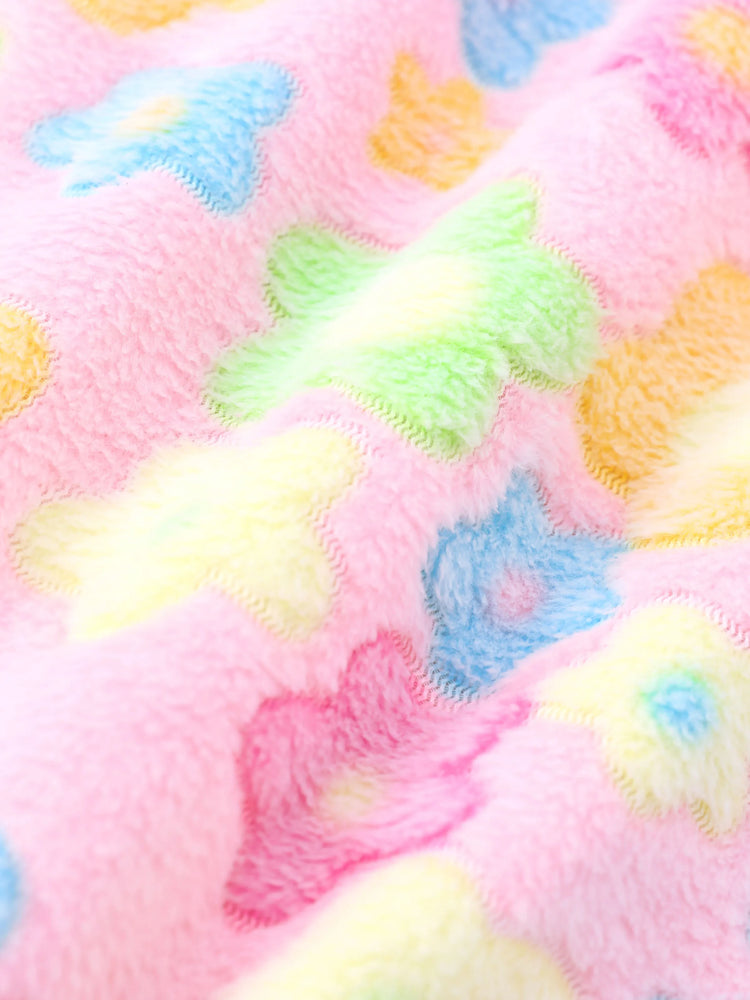 PAW Patrol Toddlers Girl 2pc Embroidered Character Flower Print Plush Hooded Dress With Cute Skye Bag Set Multi-color