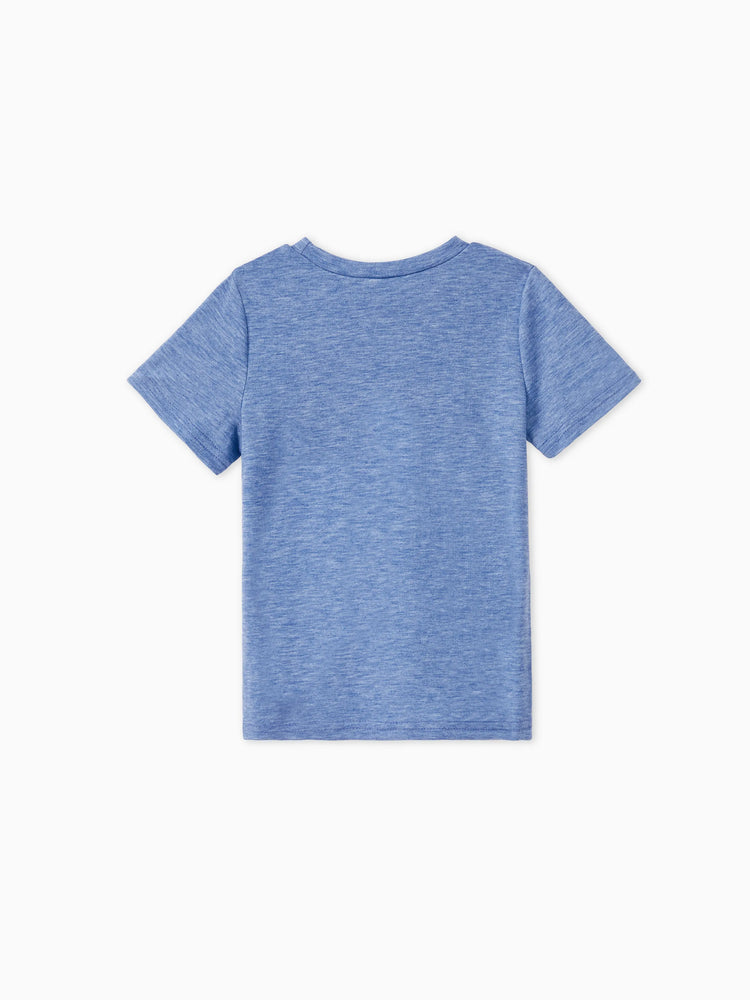 Family Matching Outfit: Floral Smocking Casual Suit BLUEWHITE