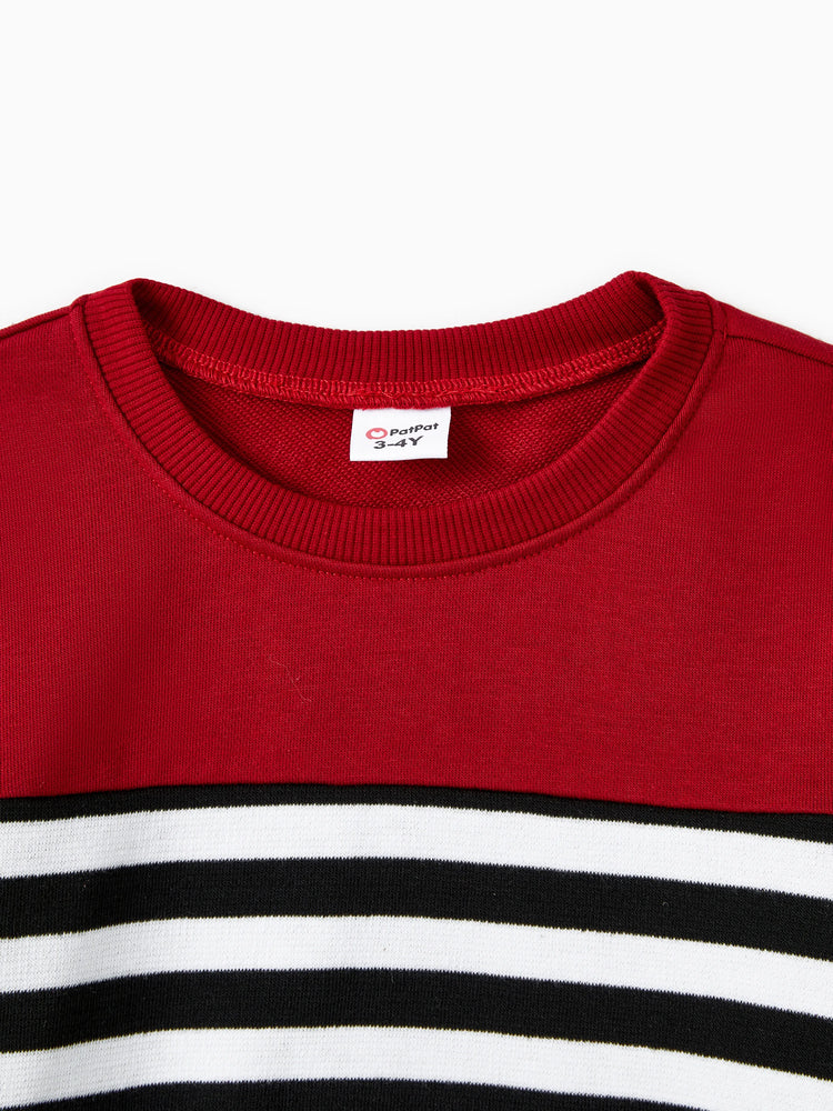 Hauts à capuche à manches longues et à rayures, imprimés, décontractés et assortis pour la famille