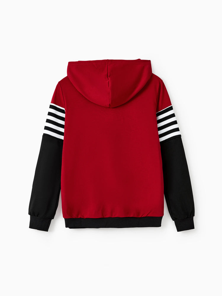 Hauts à capuche à manches longues et à rayures, imprimés, décontractés et assortis pour la famille