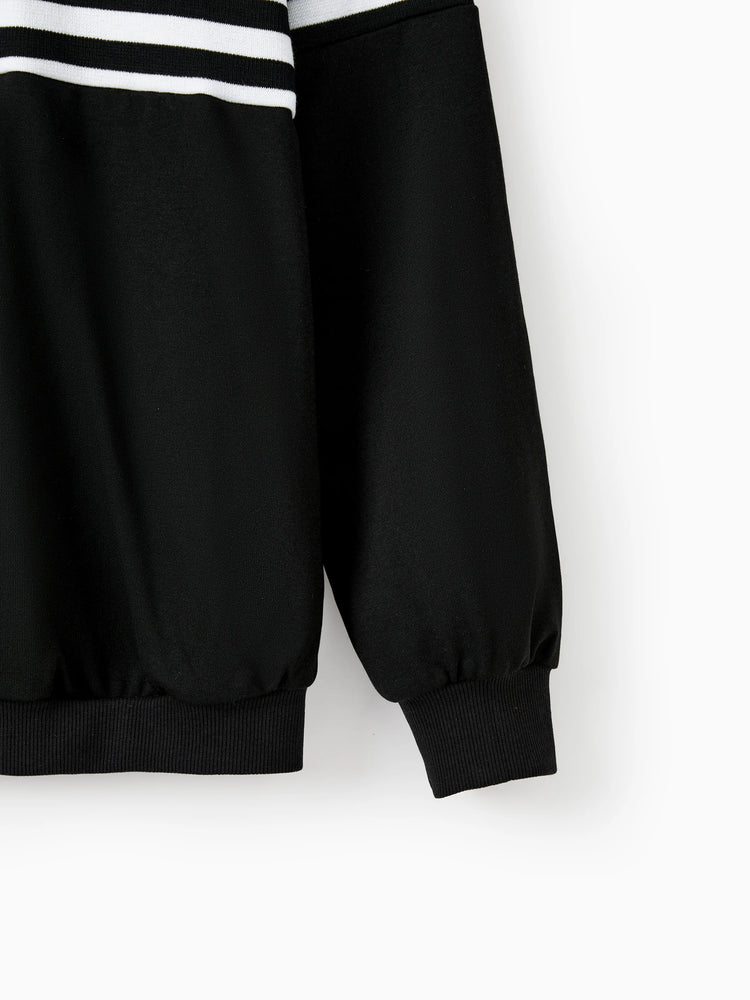 Hauts à capuche à manches longues et à rayures, imprimés, décontractés et assortis pour la famille