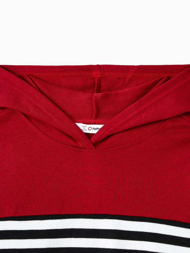 Hauts à capuche à manches longues et à rayures, imprimés, décontractés et assortis pour la famille