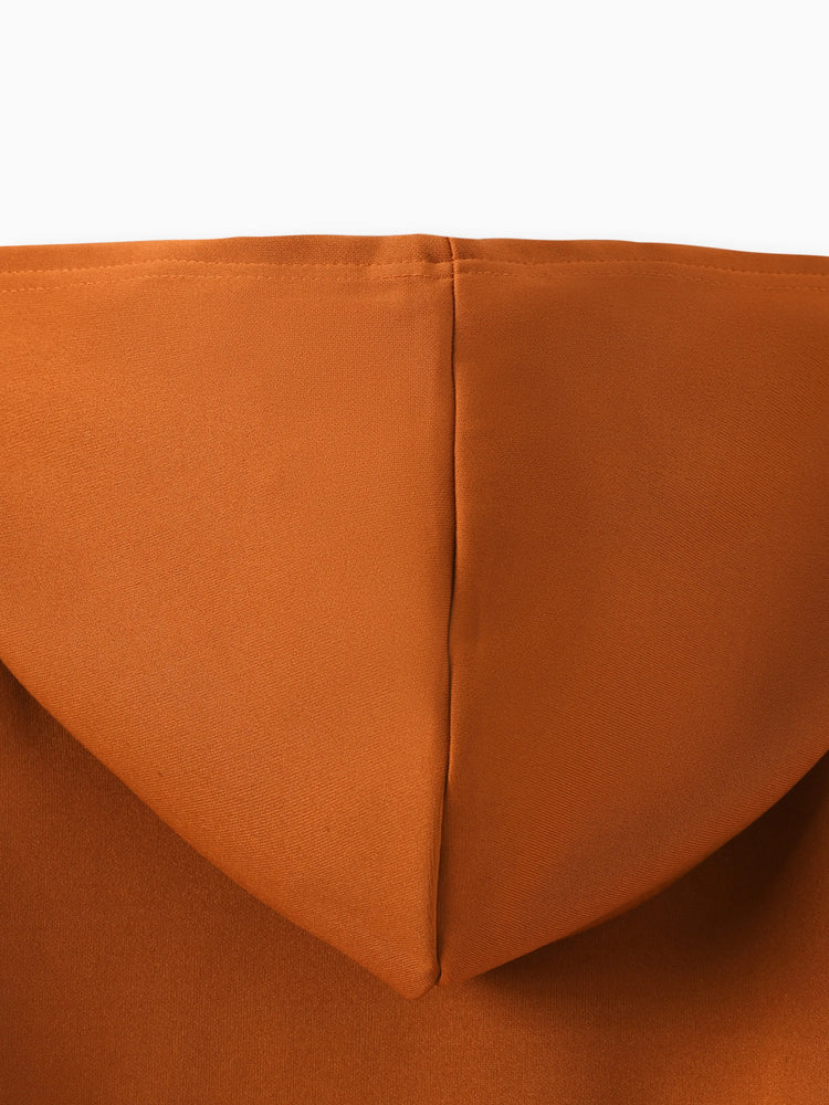 Toddler Boy/Girl Face Graphic Textured Solid Color Hoodie Sweatshirts Brown