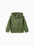Sweat-shirt à capuche texturé de couleur unie pour tout-petit garçon, vert armée