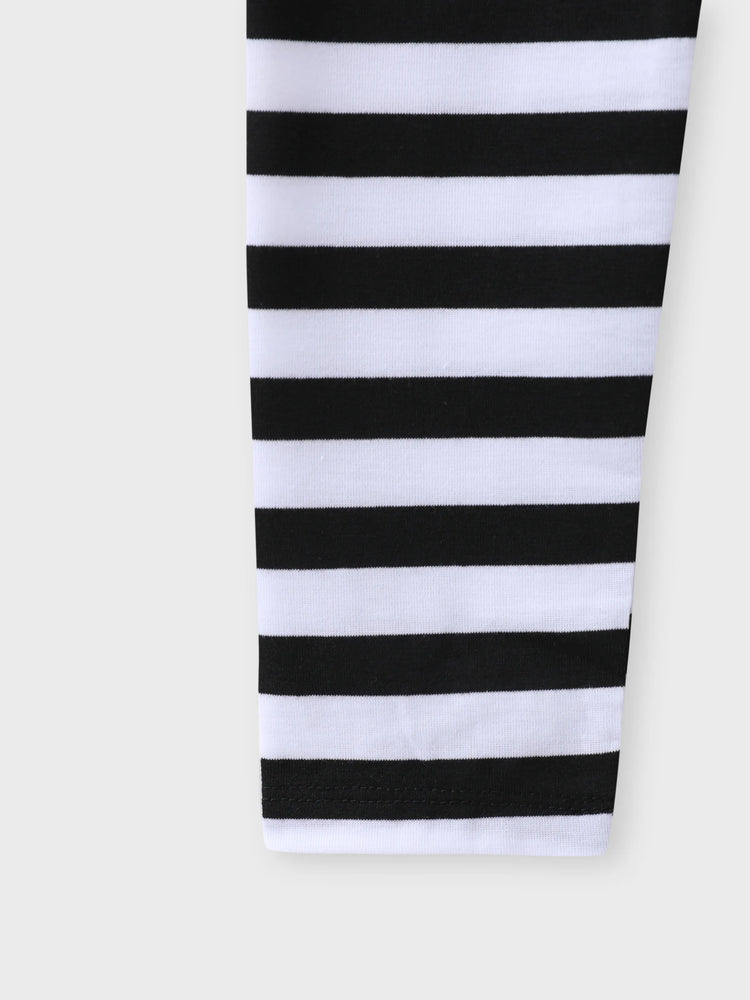 2pcs Kleinkind Mädchen Katze Muster Stoff Stitching Design Set Schwarz und weiß