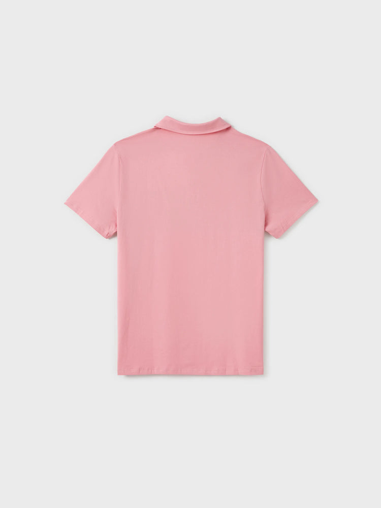 Ensemble familial assorti rose uni à col polo et manches courtes ou robe ceinturée à manches volantées rose