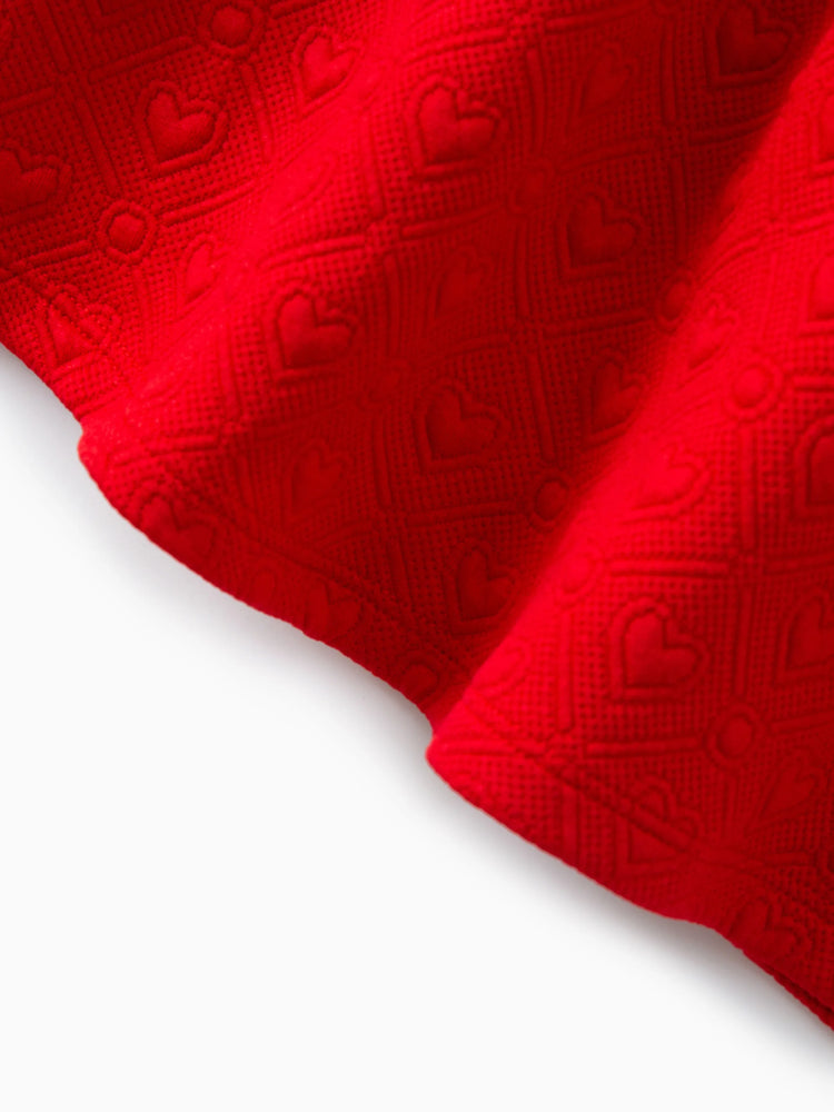 Baby Girl Sweet Bow Decoration 3D Long Sleeve Dress Red