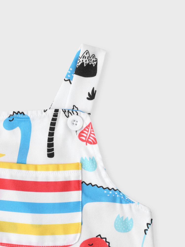 Combinaison sans manches à imprimé dinosaure multicolore pour bébé garçon