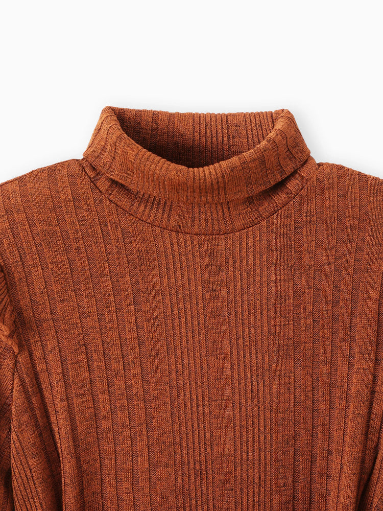 Toddler Girl Solid Color Flutter Sleeve Dress Coffee