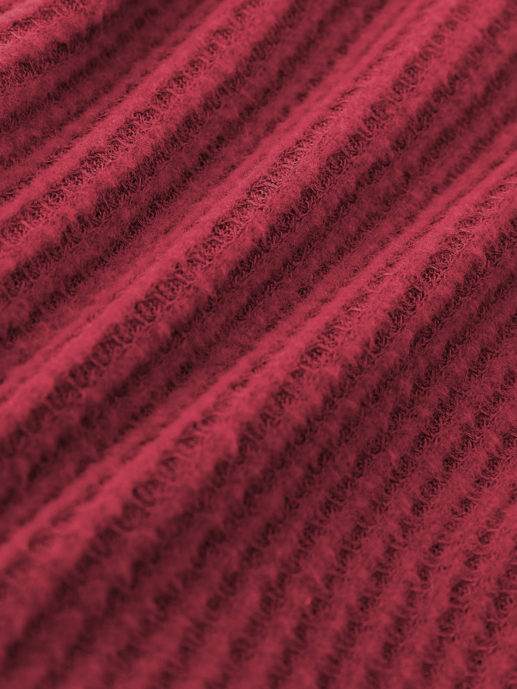 Ensemble 2 pièces bébé gaufré uni à manches longues bordeaux