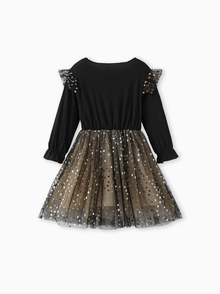 Baby / Toddler Trendy Stars Mesh Dress Black