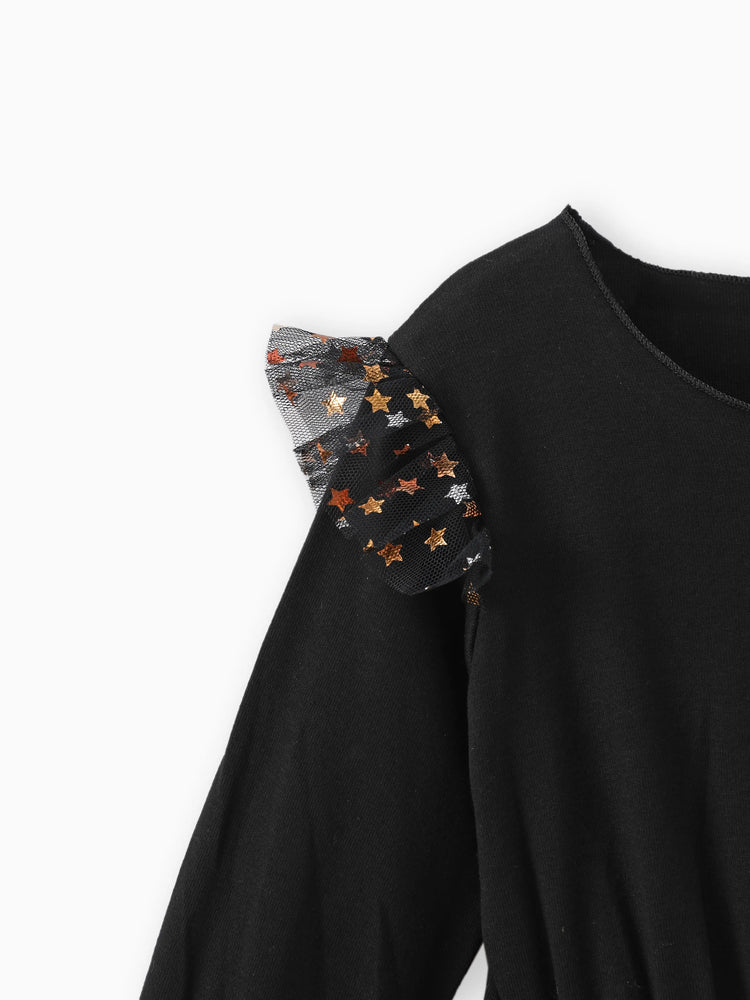 Baby / Toddler Trendy Stars Mesh Dress Black