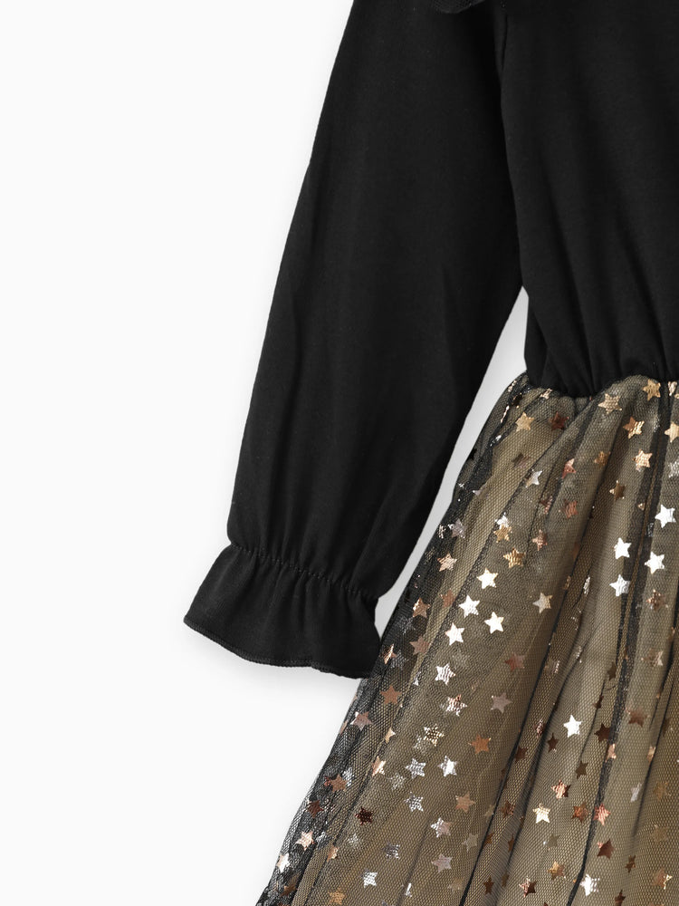 Baby / Toddler Trendy Stars Mesh Dress Black