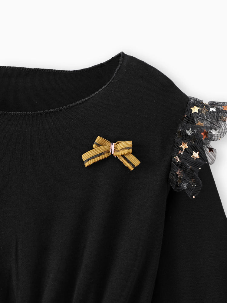 Baby / Toddler Trendy Stars Mesh Dress Black