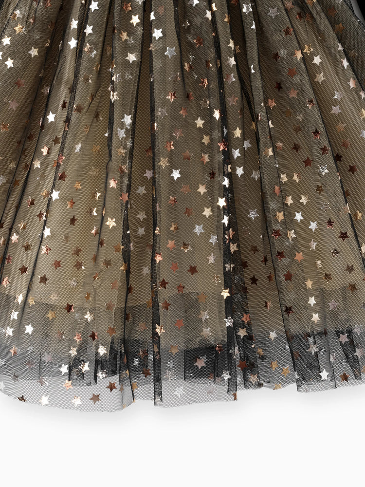 Baby / Toddler Trendy Stars Mesh Dress Black