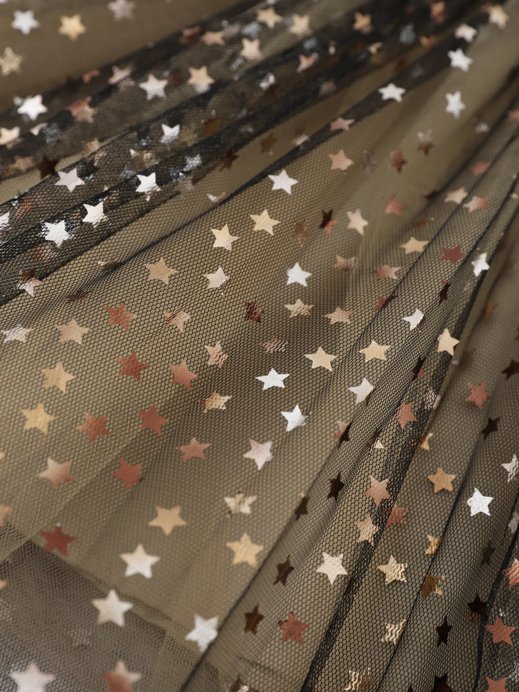 Baby / Toddler Trendy Stars Mesh Dress Black