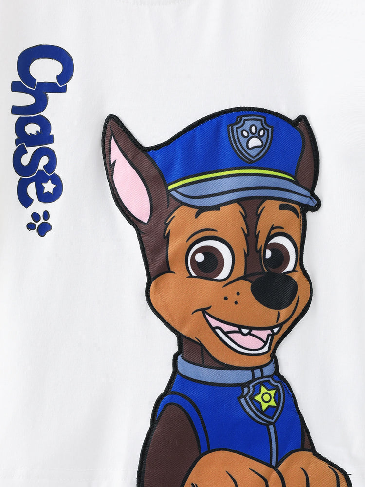 PAW Patrol Toddler Boy 1pc Chase 3D Embroidery Tee White