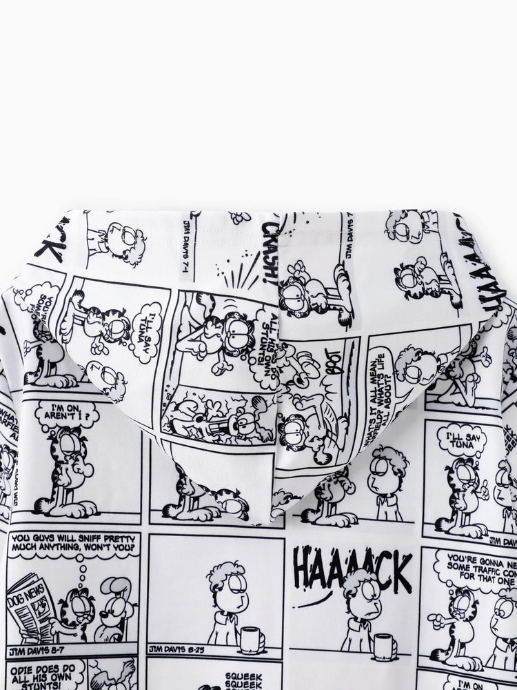 Sudadera con capucha para niño Garfield Kids (1 pieza), estampado gráfico de cómic, blanco y negro