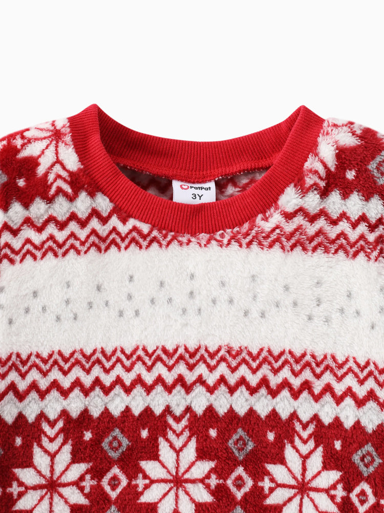 Christmas Toddler Boy/Girl Snowflake Sweatshirt Red