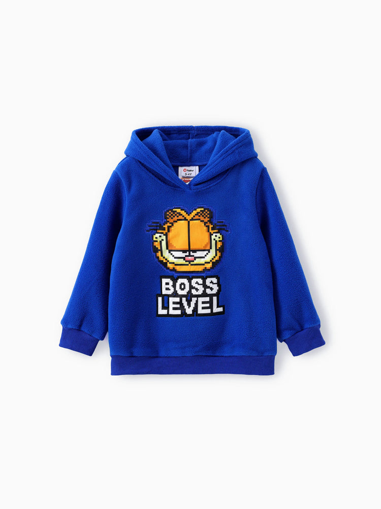 Sweat à capuche en polaire coton Garfield Game Over pour tout-petit/enfant garçon, bleu