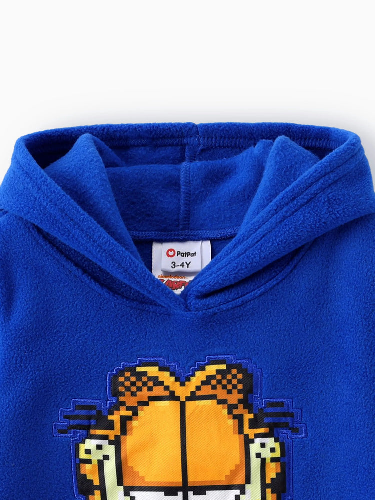 Sweat à capuche en polaire coton Garfield Game Over pour tout-petit/enfant garçon, bleu