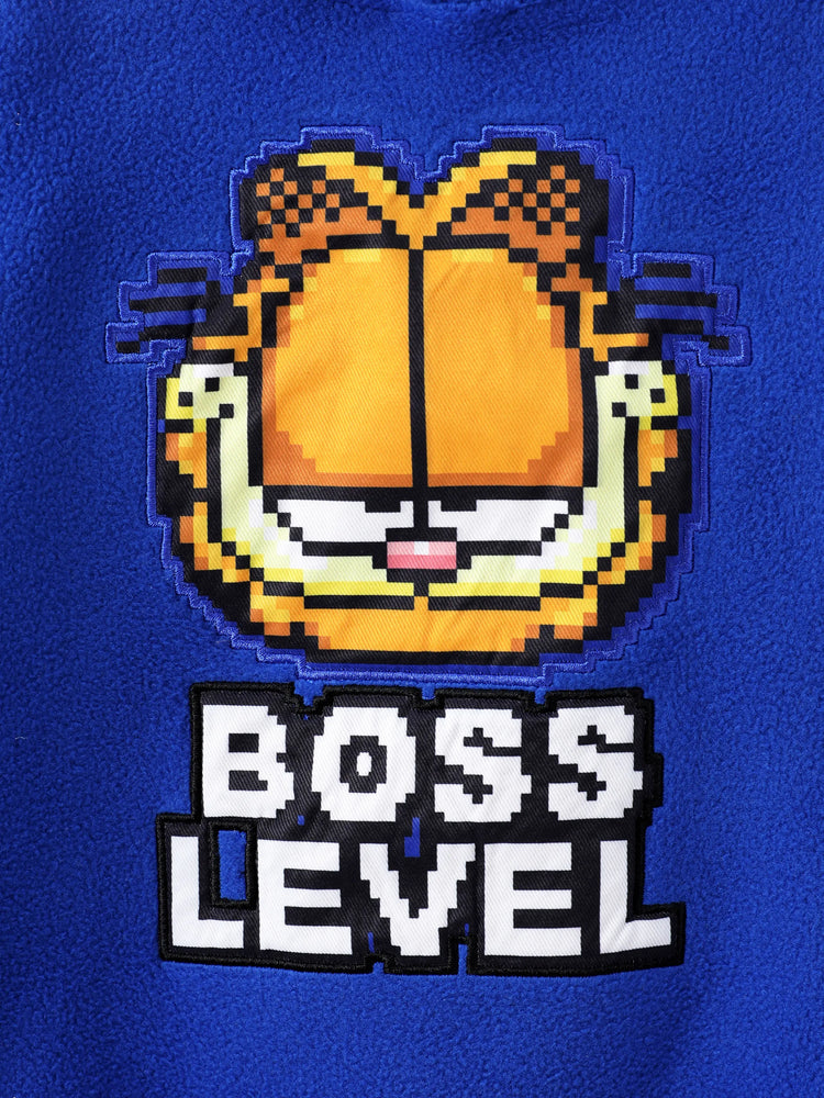 Sweat à capuche en polaire coton Garfield Game Over pour tout-petit/enfant garçon, bleu
