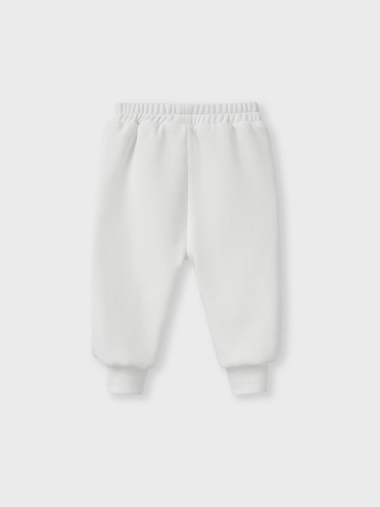 Pantalon décontracté uni en polaire pour bébé garçon/fille, blanc