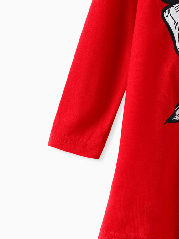 Ensemble 2 pièces pour petite fille, t-shirt à manches longues et leggings à motif pied-de-poule, imprimé nœud papillon, rouge-2