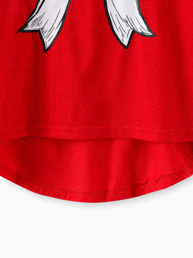 Ensemble 2 pièces pour petite fille, t-shirt à manches longues et leggings à motif pied-de-poule, imprimé nœud papillon, rouge-2